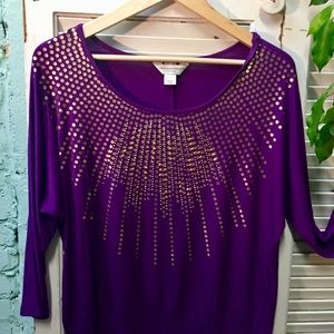 Christopher & Banks Purple Long Sleeve Blouse